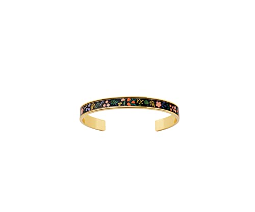 RIFLE PAPER CO. Menagerie Garden Skinny Cuff With Gold Stylized Pattern Designed For Wrist Wear For Brightening Up Your Outfit At Events, Parties, And Gatherings