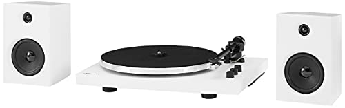 Crosley T150B-WH Modern 2-Speed Bluetooth Turntable System with Variable Weighted Tone Arm and Stereo Speakers, White