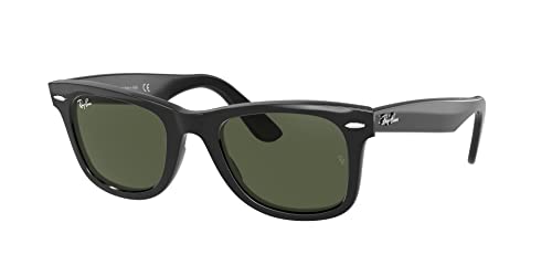 Ray-Ban RB2140 Original Wayfarer Square Sunglasses, Black/G-15 Green, 54 mm