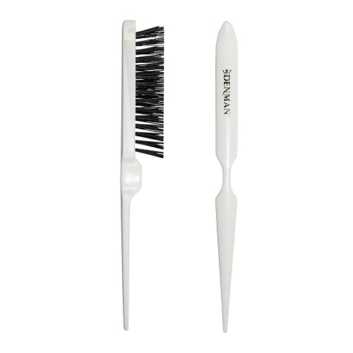 Denman Dressing Out Teasing Brush (White) Hair Comb for Back-Combing, Smoothing, & Polishing - Anti-Frizz Hair Brush, D91