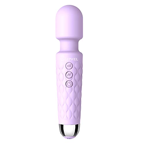 Upgraded Style Low dB Rechargeable Mini Handheld Personal Wand Massager 20 Vibration Modes 8 Muti Speed Beauty bar for Leg Head Foot Pain Sports Recovery Shoulder Stress Relief Relax Muscles Purple