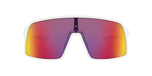 Oakley Men's OO9406 Sutro Rectangular Sunglasses, Matte White/Prizm Road, 37 mm