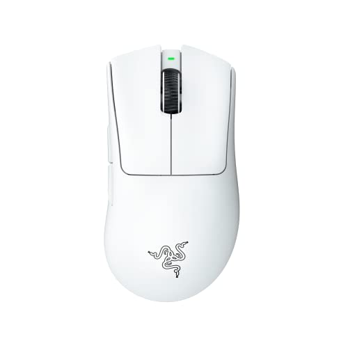 Razer DeathAdder V3 Pro Wireless Gaming Mouse: 64g Ultra Lightweight - Focus Pro 30K Optical Sensor - Fast Optical Switches Gen-3 - HyperSpeed Wireless - 5 Programmable Buttons - 90 Hr Battery - White