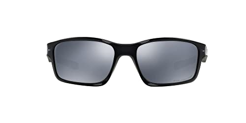 Oakley Men's OO9247 Chainlink Rectangular Sunglasses, Black Ink/Black Iridium Polarized, 57 mm