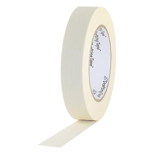 ProTapes Pro Drafting Flatback Paper Masking Tape specially formulated with a low tack adhesive system designed for the drafting and stationary trades, 60 yds Length x 1/2' Width (Pack of 1)