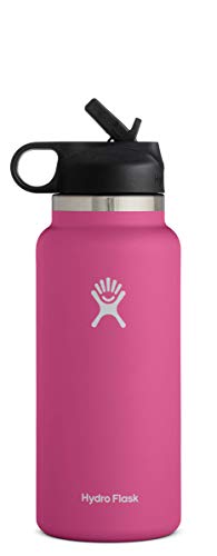 Hydro Flask Wide Mouth Straw Lid - Stainless Steel Reusable Water Bottle - Vacuum Insulated, Dishwasher Safe, BPA-Free, Non-Toxic