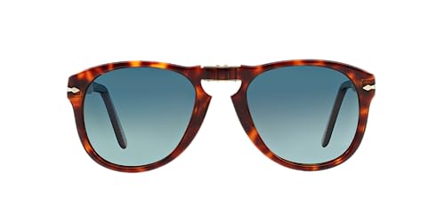 Persol PO0714 Aviator Sunglasses, Havana/Blue Gradient Polarized, 54 mm