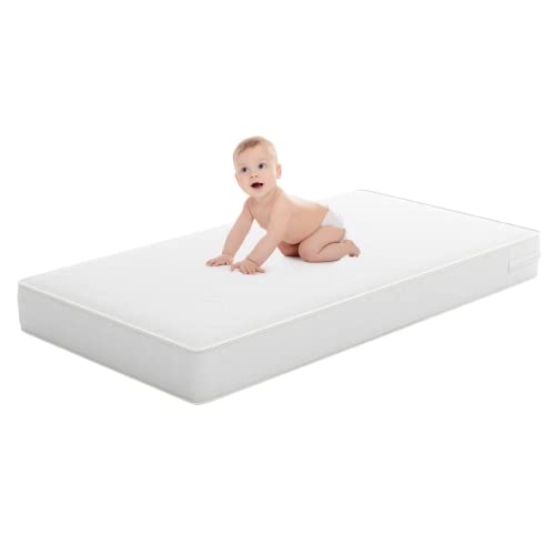 Safety 1st Heavenly Dreams Baby Crib & Toddler Bed Mattress, Waterproof Cover, Firm, Fits Standard Size beds, White, 1 Count (Pack of 1)