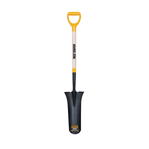 True Temper 2540700 16 in. Drain Trench Spade with 24 in. Hardwood D-Grip Handle and Comfort Step
