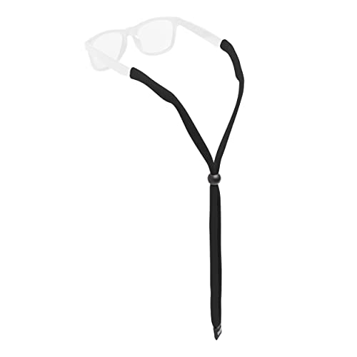Chums Original Cotton Retainer - Unisex Eyewear Keeper for Sunglasses & Glasses - Adjustable Fit, Washable & Made in USA (Standard-End, Black) , One Size