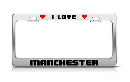 Homao License Plate Frame I Love Manchester United Kingdom License Plate Cover 6 X 12 Inches