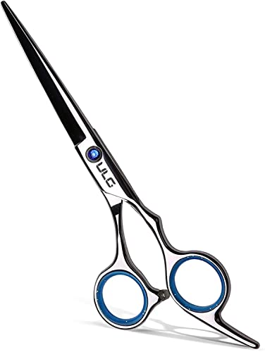 Hair Cutting Scissors Shears Professional Barber ULG 6.5 inch Hairdressing Regular Scissor Salon Razor Edge Hair Cutting Shear Japanese Stainless Steel with Detachable Finger Inserts