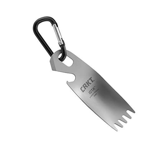 CRKT Iota Outdoor Spork Multitool: Durable and Lightweight, for Camping, Hiking, Backpacking and Outdoors Activities, Bottle Opener, Can Opener, Silver, Carabiner 9085
