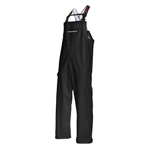 Grundens Men’s Neptune Commercial Fishing Bib Pants | Waterproof, Adjustable, Black, Large