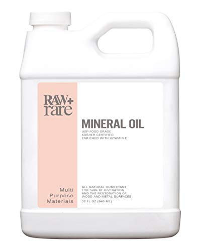 Mineral Oil 32 oz, Food Grade Safe Wood/Bamboo Oil, Cutting Board, Butcher Block Conditioner, Knife Blade, Cast Iron Tools, Pans For Food Kitchen, Vegan by Raw Plus