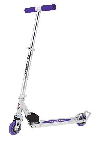 Razor A2 Kick Scooter for Kids Ages 5+ - Wheelie Bar, Foldable, Lightweight, Front Vibration Reducing System, For Riders up to 143 lbs