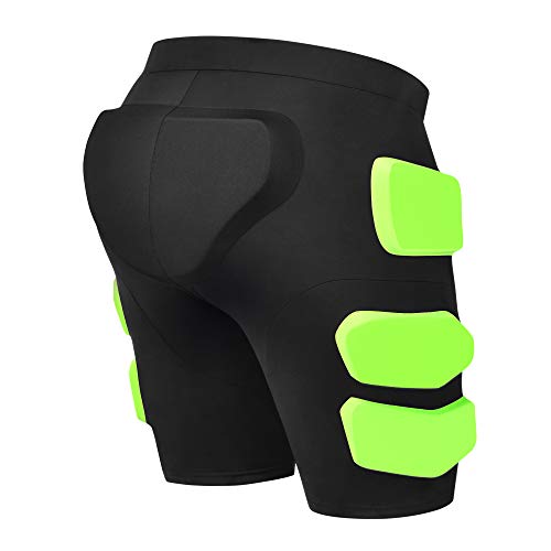 Gonex Protective Padded Shorts for Snowboard Ski Skate, 3D Protection Padded Skating Shorts, 2 cm Thicken EVA for Hip, Butt and Tailbone Impact Pads Shorts, M