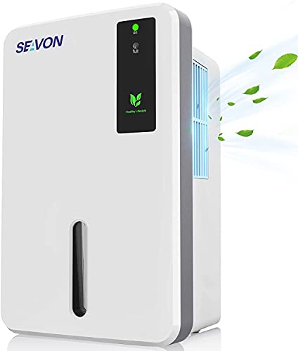 SEAVON Dehumidifiers for home,3200 Cubic Feet (272 sq. ft) Dehumidifiers with 1500ml capacity for Basements, Bathroom, Bedroom, RV, Wardrobe, Auto Shut Off