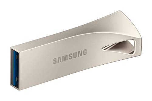 SAMSUNG BAR Plus 3.1 USB Flash Drive, 128GB, 400MB/s, Rugged Metal Casing, Storage Expansion for Photos, Videos, Music, Files, MUF-128BE3/AM, Champagne Silver