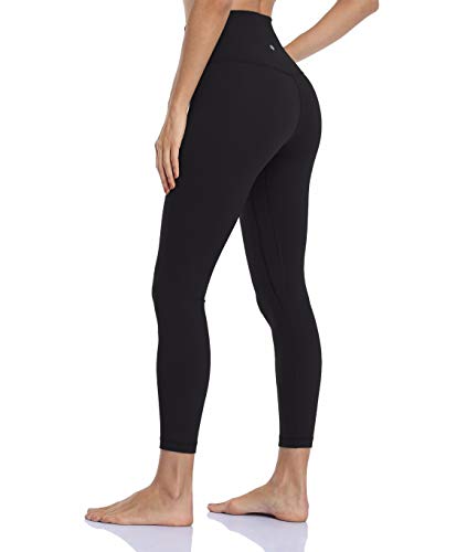 HeyNuts Essential 7/8 Leggings High Waisted Yoga Pants for Women, Soft Workout Pants Compression Leggings with Inner Pockets Black_25'' M(8/10)