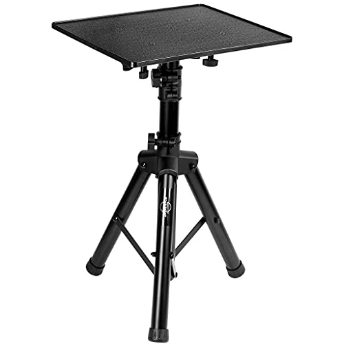 Starument Laptop Stand - Tripod Floor Stand for Computer, Projector, DJ Equipment, Studio Accessories - Light & Portable, Sturdy & Durable Metal - Adjustable Height, 26.4 to 38.8-Inch - 14x11 Tray