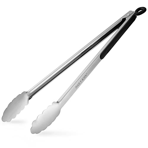 Grill Tongs, 17 Inch Extra Long Kitchen Tongs, Premium Stainless Steel Tongs for Cooking, Grilling, Barbecue/BBQ, Buffet (1 pc)