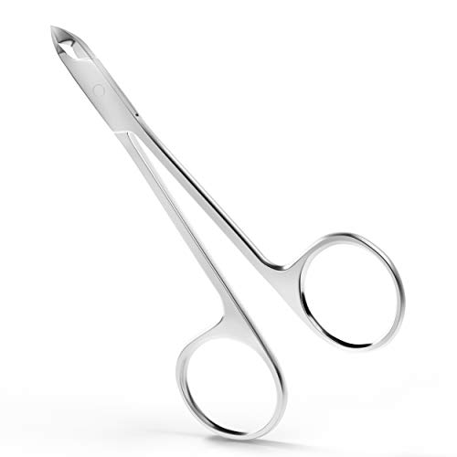 Suvorna 4' cuticle scissors for nails cuticle trimmer, cuticle nippers professional, cuticle clippers professional, cuticle scissors extra fine curved, cuticle cutter & cuticle remover for nails.