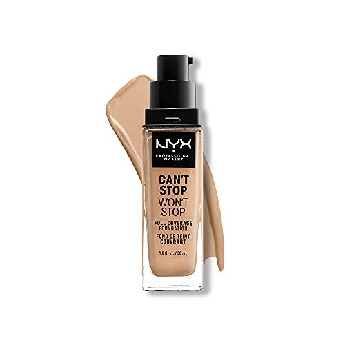 NYX PROFESSIONAL MAKEUP Can't Stop Won't Stop Foundation, 24h Full Coverage Matte Finish - True Beige