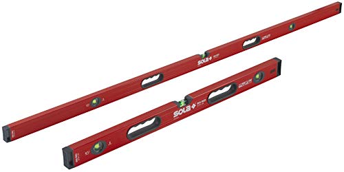 SOLA LSB7832M Big Red Aluminum Box Beam Level Magnetic Jamb Set with 3 60% Magnified Vials, 32 & 78-Inch