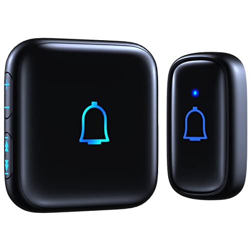 Wireless Doorbell IP66 Waterproof 1000 Feet with 56 Chimes 115dB 7 Adjustable Volume Levels Mute Mode with LED Flash Doorbell Ringer Wireless for Kids Room Teachers Classroom Home Office