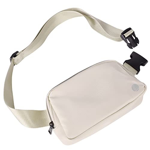Leotruny Unisex Belt Bag Everywhere Waist Pack Waterproof for Travel Running Hiking (C03-Beige)