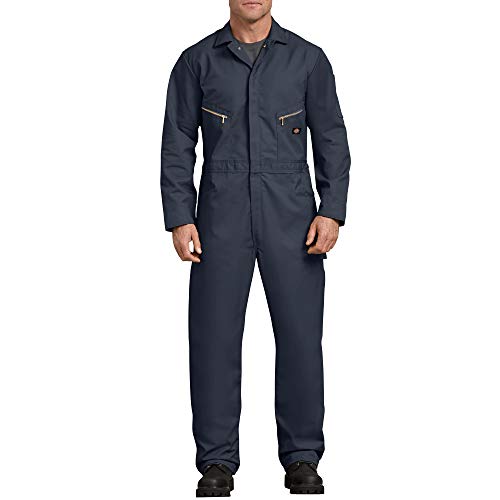 Dickies Men's 7 1/2 Ounce Twill Deluxe Long Sleeve Coverall, Dark Navy, Small Regular