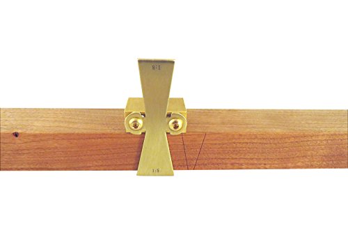 Taytools Solid Brass Dovetail Marking Jig Dovetail Marker for Stock up to 1' Thick with Slopes 1:5 (softwoods) and 1:8 (hardwoods). DTSB5-8