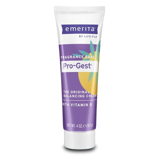 Emerita Pro-Gest Balancing Cream with Vitamin D3 | USP Progesterone Cream from Wild Yam for Optimal Balance at Midlife | 4 oz