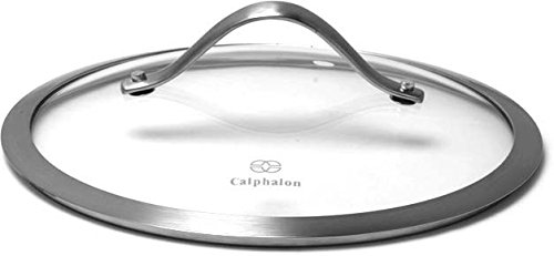 Calphalon Contemporary Hard Anodized Aluminum Dishwasher-Safe Nonstick Cookware Glass Lid, 7', Clear