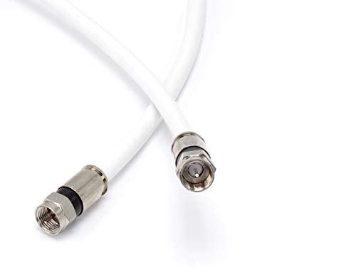 THE CIMPLE CO 50 Foot White - Solid Copper Coax Cable - RG6 Coaxial Cable with Connectors, F81 / RF, Digital Coax for Audio/Video, Cable TV, Antenna, Internet, & Satellite, 50 Feet (15 Meter)