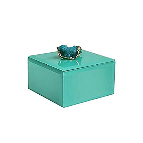 American Atelier 1280257 Agate Square Jewelry Box, Peacock