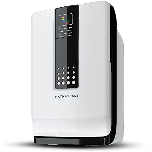 HATHASPACE Smart Air Purifier for Home, Bedroom, with True HEPA Air Filter for Allergens, Pets, Smoke, Quiet Air Cleaner, Removes 99.9% of Dust Mold Pet Dander Odors Pollen - HSP001 700 Sq Ft Coverage