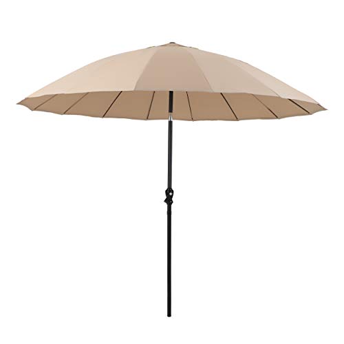 Sophia & William 10ft Outdoor Patio Umbrella with Push Button Tilt, Market Umbrella with 16 Fiberglass Ribs, Beige