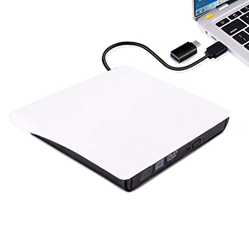 External DVD CD Drive, USB 3.0 Portable CD DVD +/-RW Drive, Slim DVD/CD ROM Rewriter Burner High Speed Data Transfer Compatible with Laptop Desktop PC MacBook Windows 7/8/10/XP/Vista/Linux OS