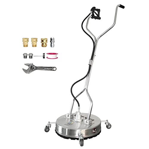 EDOU Direct Pressure Washer Surface Cleaner - Dual Handle Concrete Cleaner with Wheels - Driveway Pressure Washer - 4,500 PSI Max Working Pressure - Includes: 3/8' Quick Connector Kit