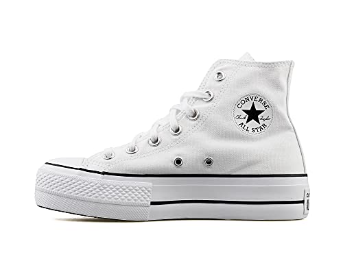 Converse Women's Chuck Taylor All Star Lift High Top Sneakers, White/Black/White, 8 Medium US