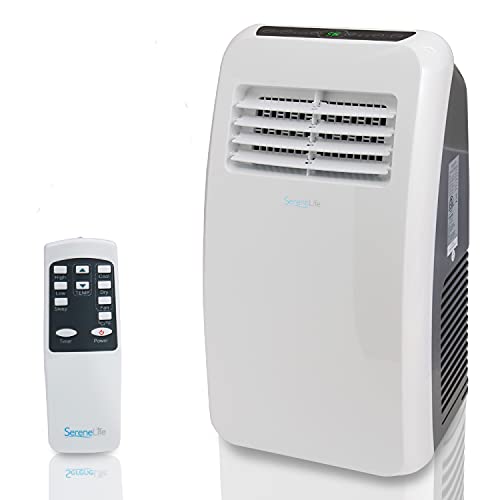 SereneLife SLPAC8 Portable Air Conditioner Compact Home AC Cooling Unit with Built-in Dehumidifier & Fan Modes, Quiet Operation, Includes Window Mount Kit, 8,000 BTU, White