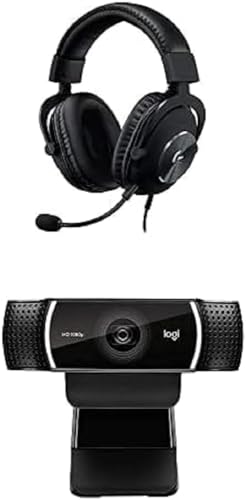 Logitech G Pro X Gaming Headset with Blue Voice Technology - Black & C922x Pro Stream Webcam – Full 1080p HD Camera