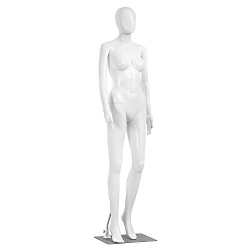 SereneLife Serene-Life-Plastic Mannequin Female (SLMAQFE) Adjustable Body-68.9' Detachable Dress Form Full Body Poseable Size Torso-for Retail Clothing Shops, White