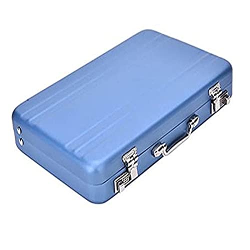 Metal Mini Briefcase Card Holder Case Box,Business Card Organizer for Man and Woman,Card Case Id Holders Luxury Credit Card Holder（Blue）