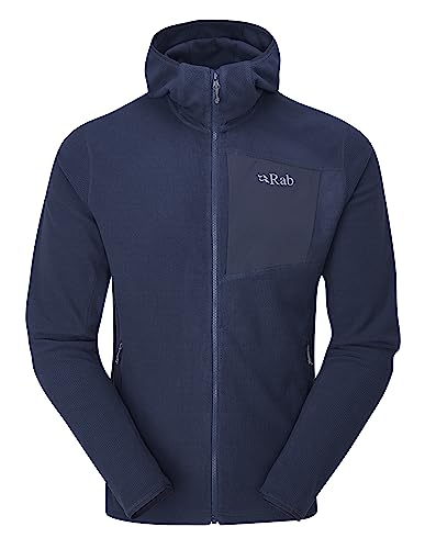RAB Men’s Tecton Hoody Full-Zip Fleece Jacket for Hiking & Climbing - Deep Ink - Large