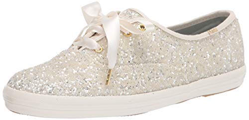 Keds womens Champion Kate Spade Glitter Sneaker, Cream, 6 US