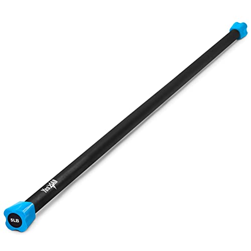 Yes4All Total Body Weighted Workout Bar, Body Bar For Exercise, Therapy, Aerobics, and Yoga, Strength Training 5lbs