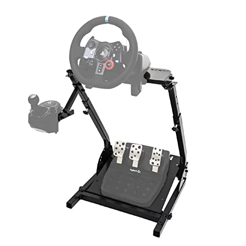 CXRCY Racing Wheel Stand Compatible with Logitech G920 G29 G27 G25 Gaming Cockpit Height Adjustable Foldable Gaming Racing Simulator Steering Wheel Stand,Wheel and Pedals Not Included